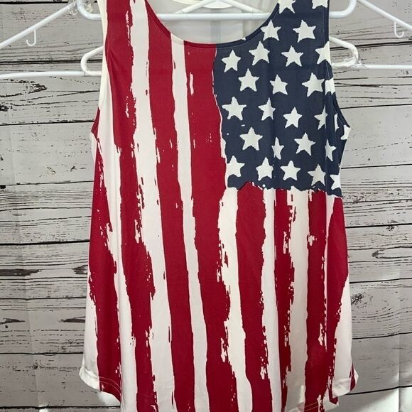 American Flag Print Patriotic Tank Top Plus Size - Picture 7 of 15